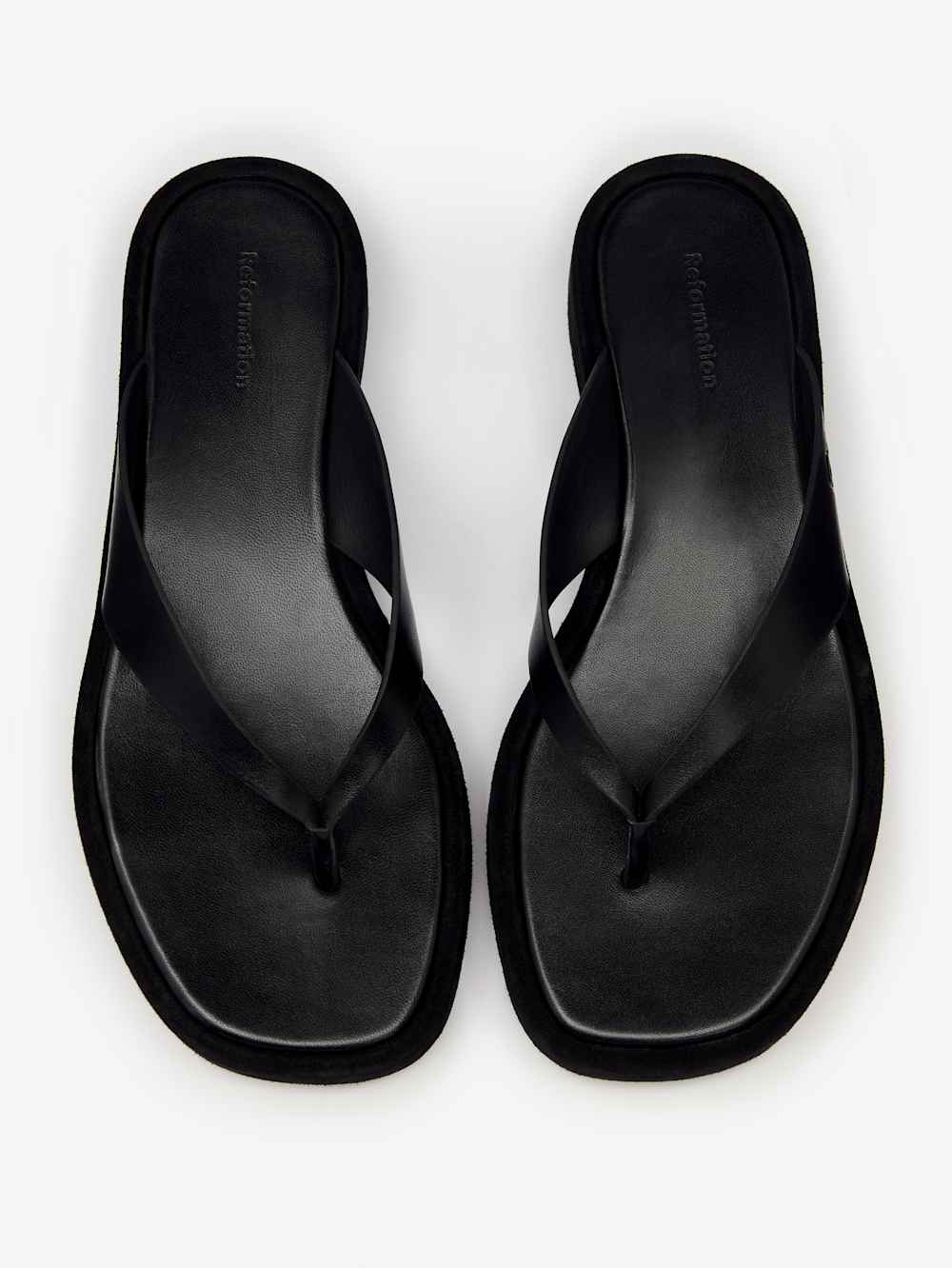 Eden Platform Thong - Black Suede Leather