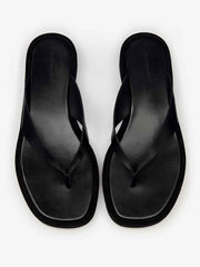 Eden Platform Thong - Black Suede Leather