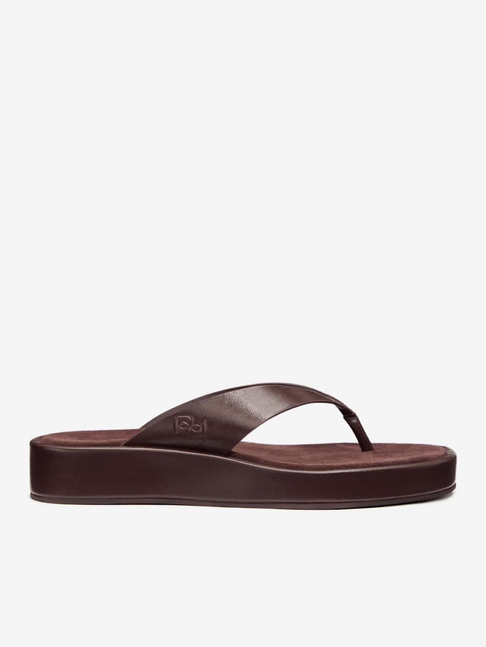 Eden Platform Thong - Espresso Leather Suede