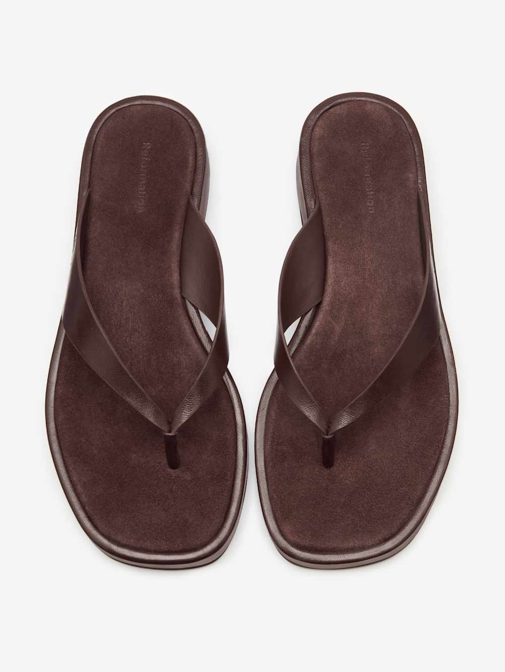 Eden Platform Thong - Espresso Leather Suede