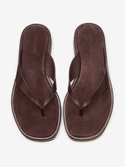 Eden Platform Thong - Espresso Leather Suede
