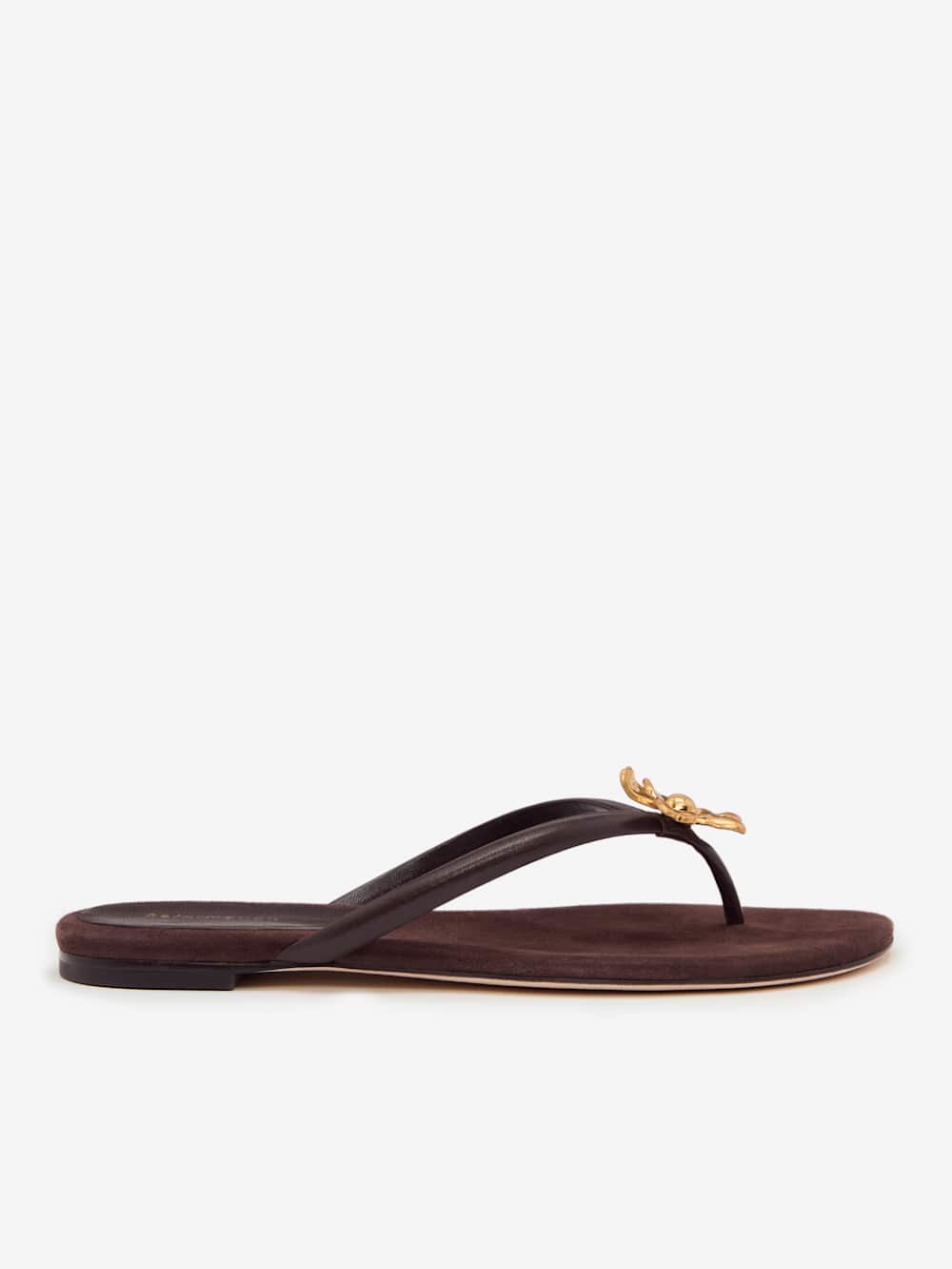 Onyx Thong Sandal - Espresso Suede Flower
