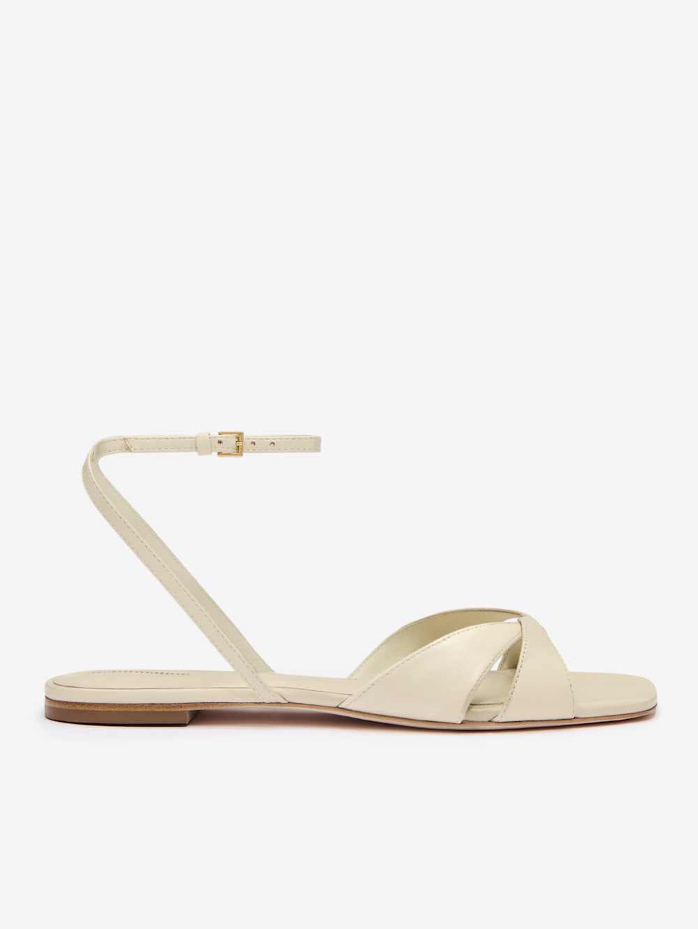 Marigold Flat Sandal - Almond Leather