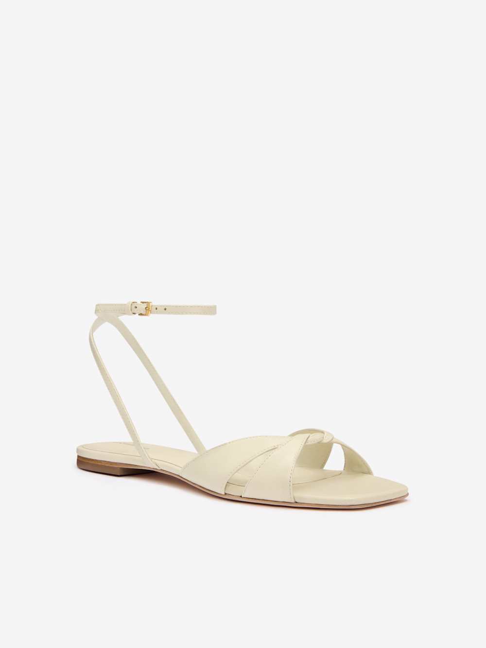 Marigold Flat Sandal - Almond Leather