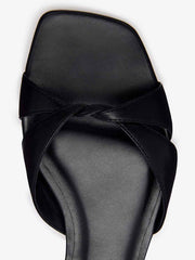 Marigold Flat Sandal - Black Leather