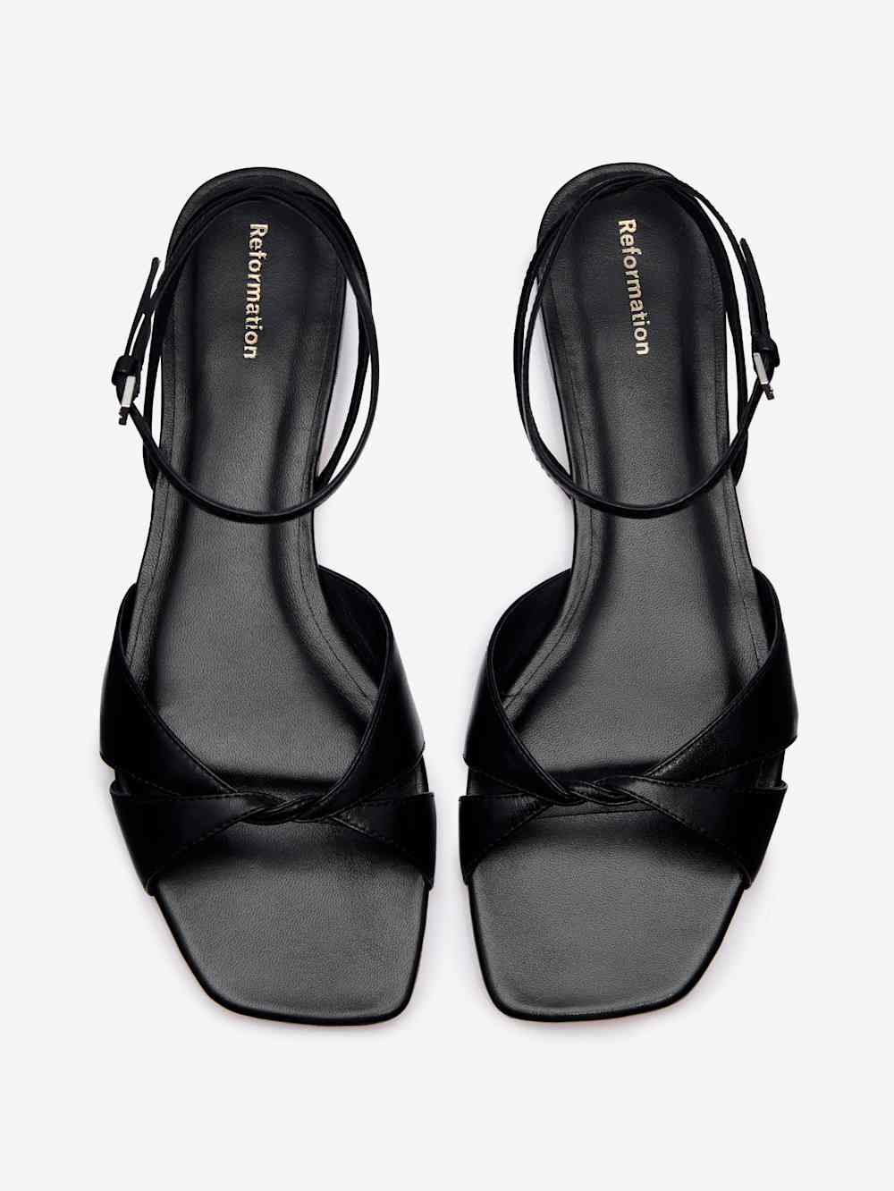 Marigold Flat Sandal - Black Leather