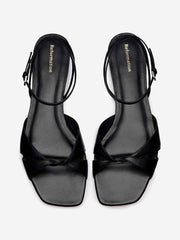 Marigold Flat Sandal - Black Leather