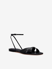 Marigold Flat Sandal - Black Leather