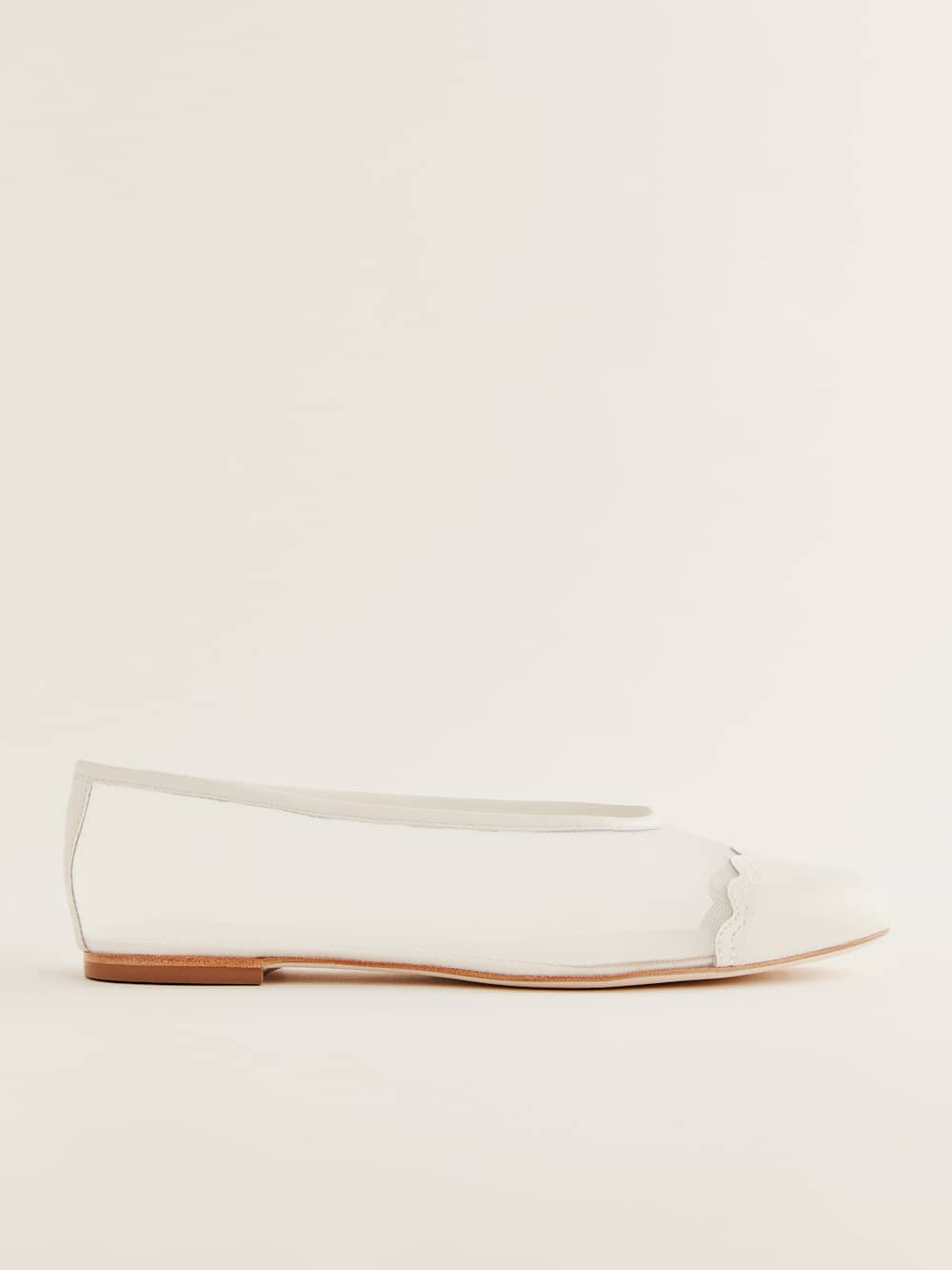 Tamara Cap Toe Flat - White Mesh