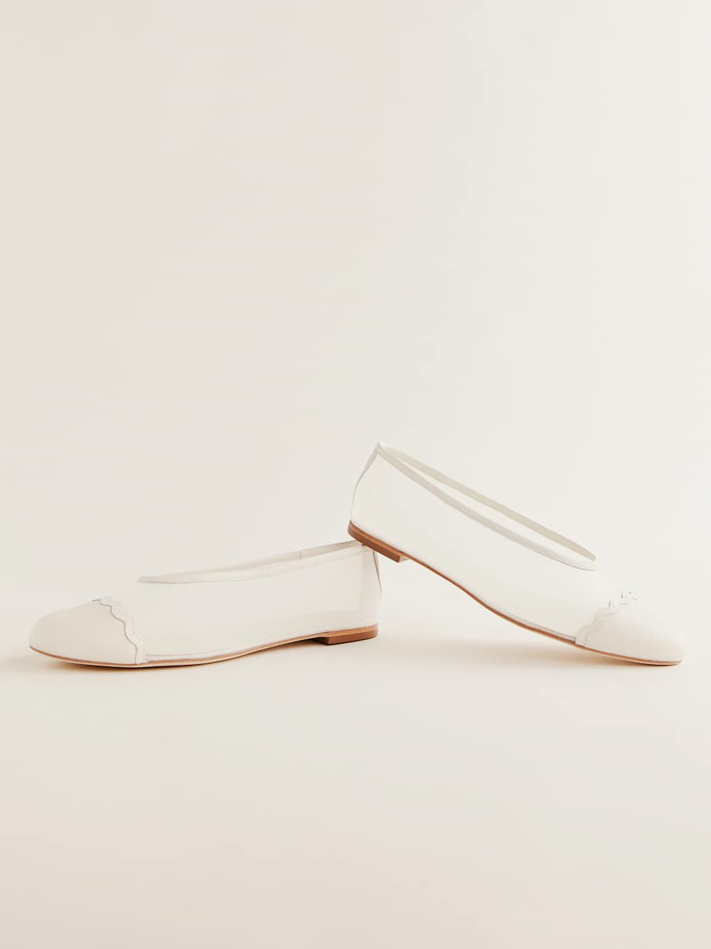 Tamara Cap Toe Flat - White Mesh