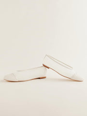 Tamara Cap Toe Flat - White Mesh