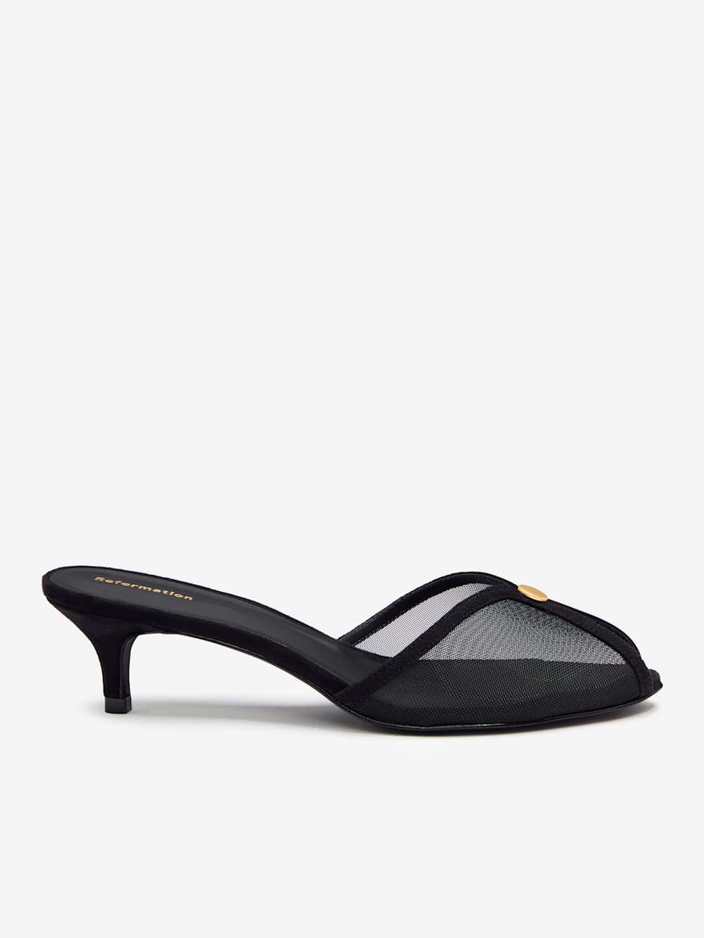 Wisdom Peep Toe Mule - Black Mesh