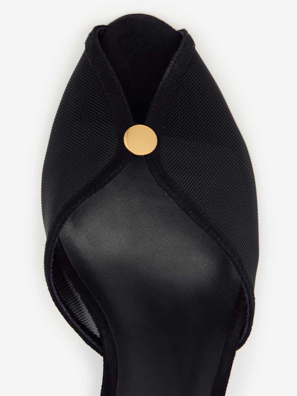 Wisdom Peep Toe Mule - Black Mesh