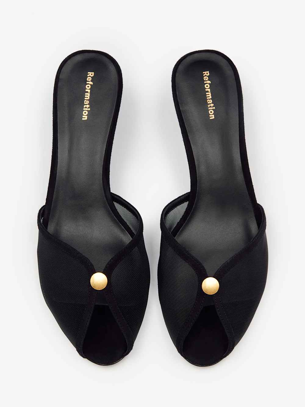 Wisdom Peep Toe Mule - Black Mesh