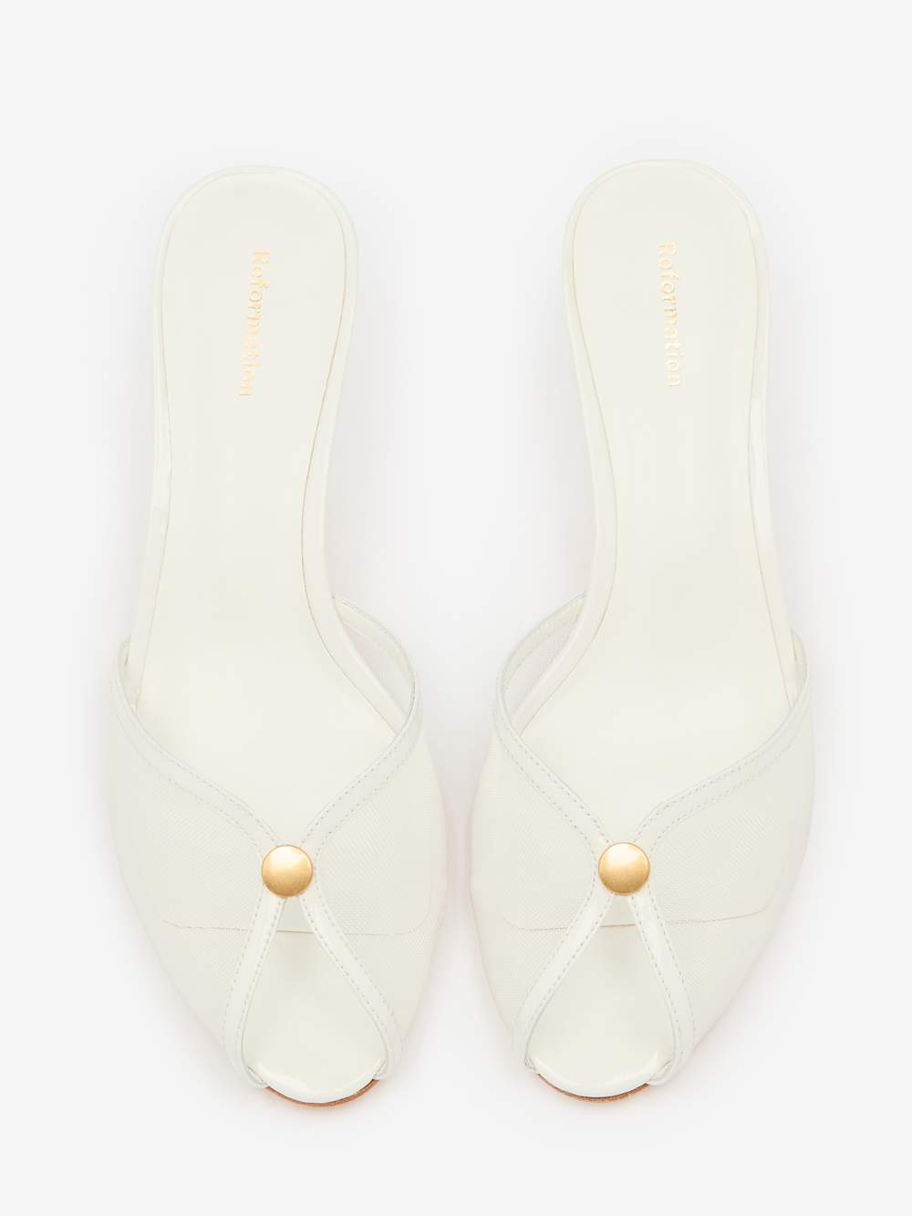 Wisdom Peep Toe Mule - White Mesh