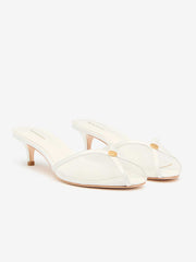 Wisdom Peep Toe Mule - White Mesh