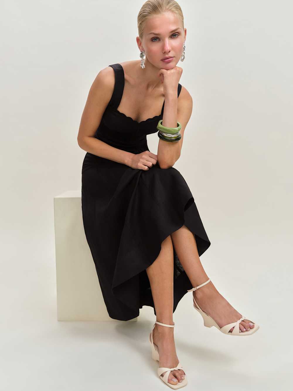 Margo Wedge Sandal - Almond Leather