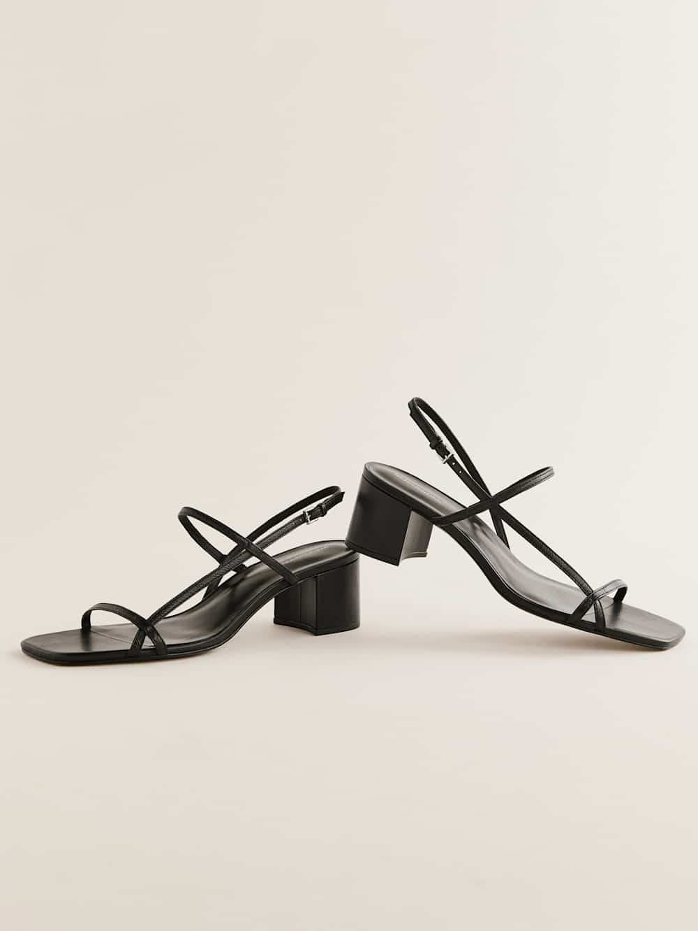 Serenity Block Heeled Sandal - Black Leather