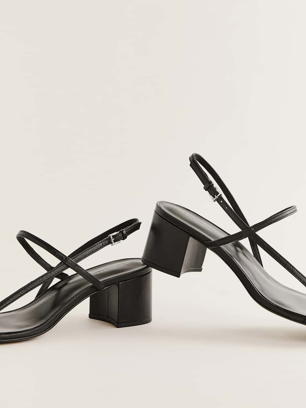 Serenity Block Heeled Sandal - Black Leather