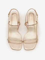 Serenity Block Heeled Sandal - Gold