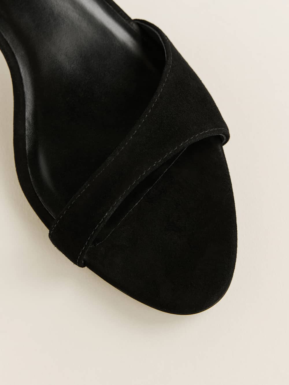 Drew Kitten Heeled Sandal - Black Suede