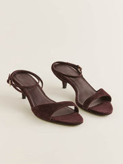 Drew Kitten Heeled Sandal - Espresso Suede
