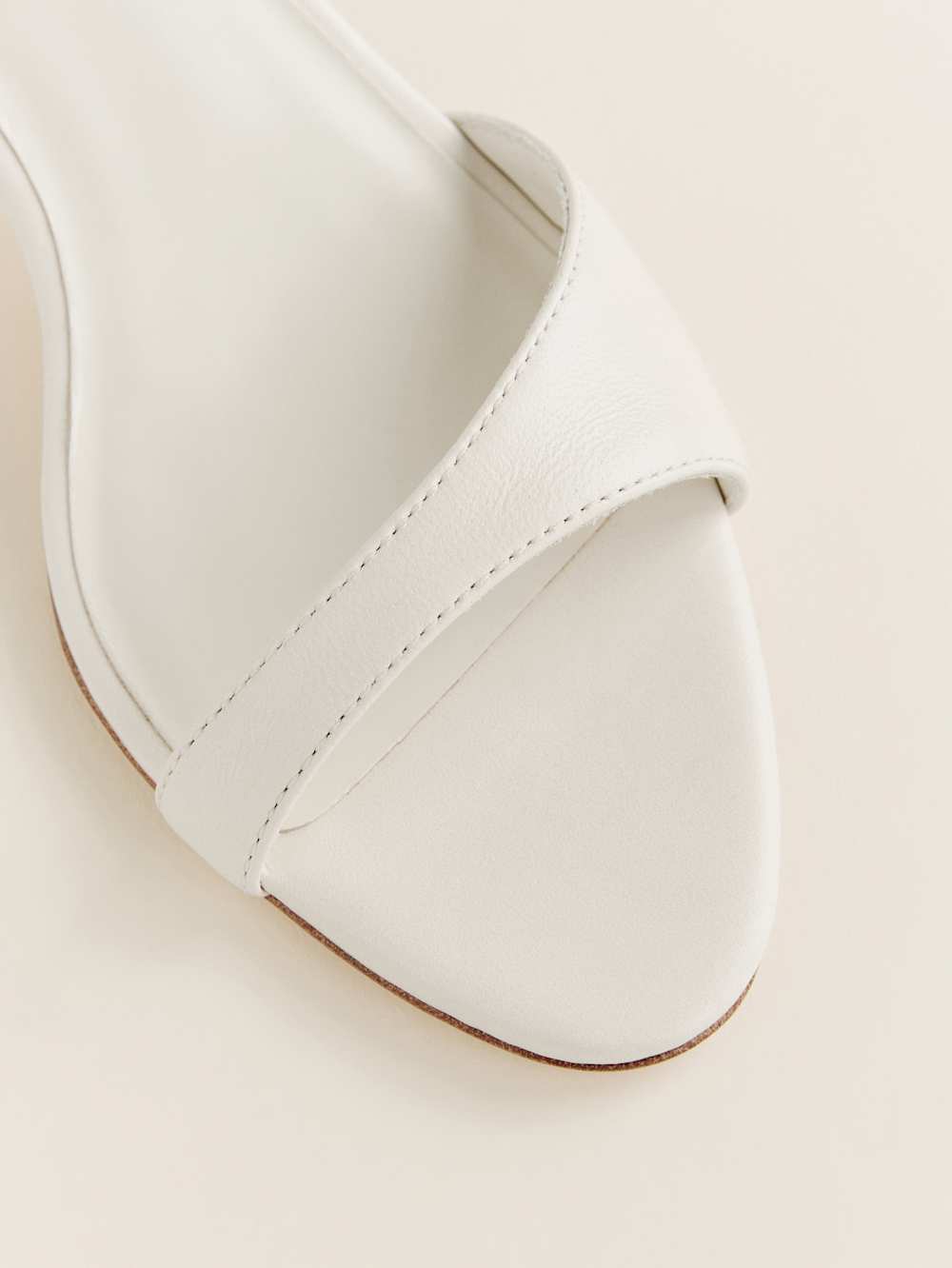 Drew Kitten Heeled Sandal - White Leather