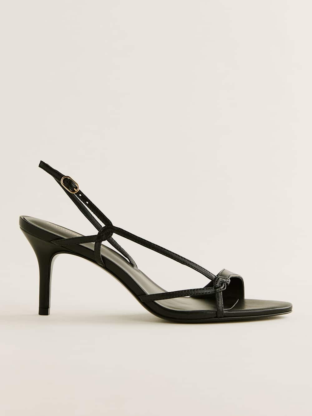 Nino Slingback Heeled Sandal - Black Leather