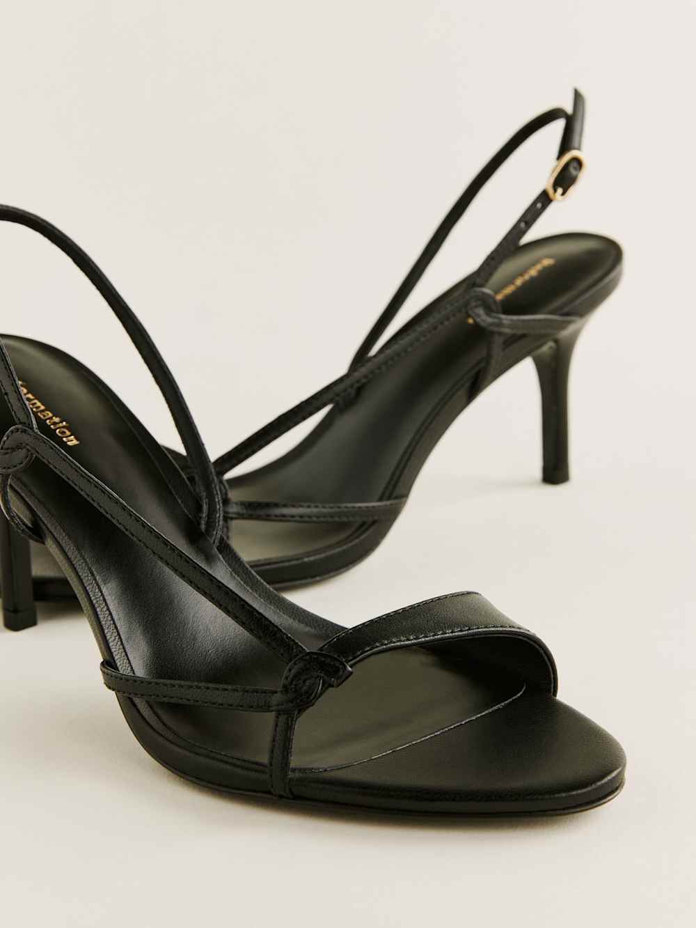 Nino Slingback Heeled Sandal - Black Leather