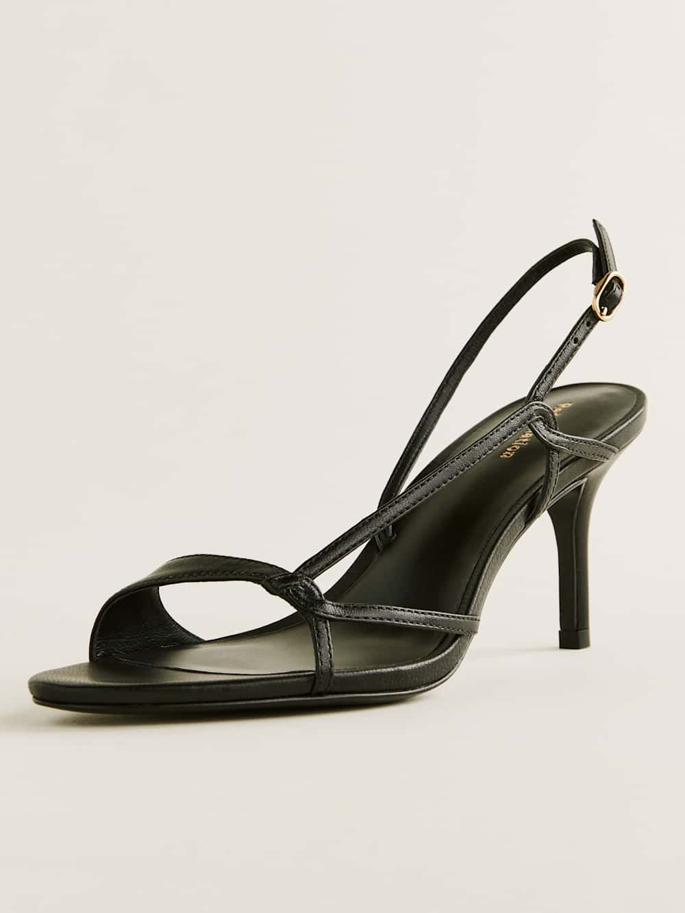 Nino Slingback Heeled Sandal - Black Leather