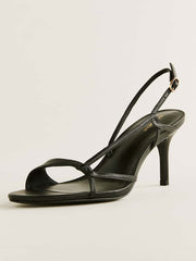 Nino Slingback Heeled Sandal - Black Leather