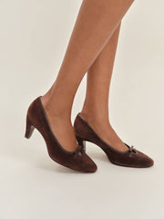 Pam Pump - Espresso Suede