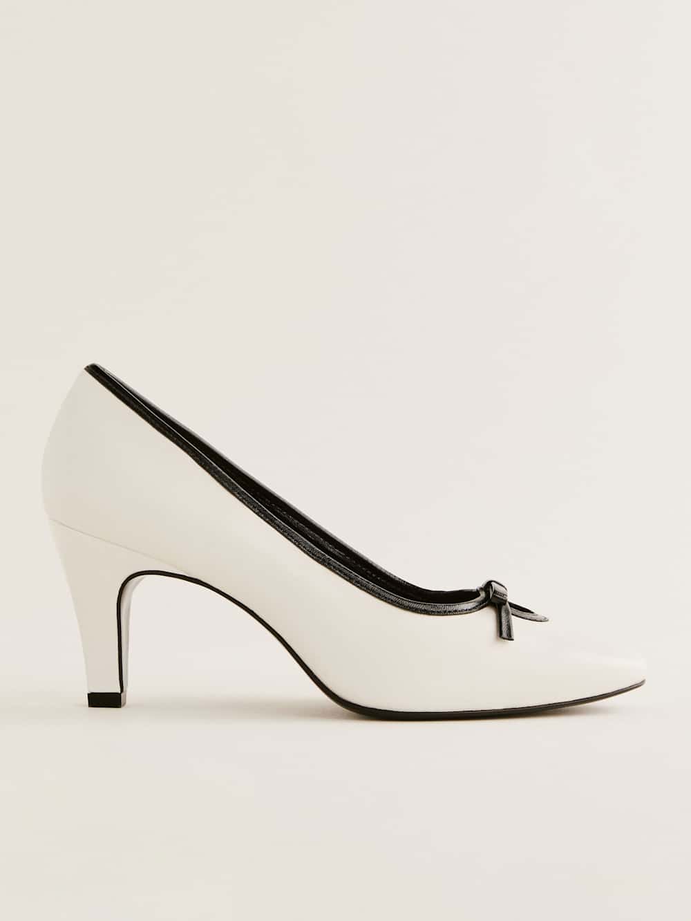 Pam Pump - White Leather