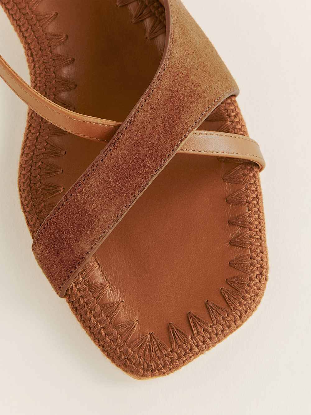 Marion Flat Sandal - Rum Suede Leather