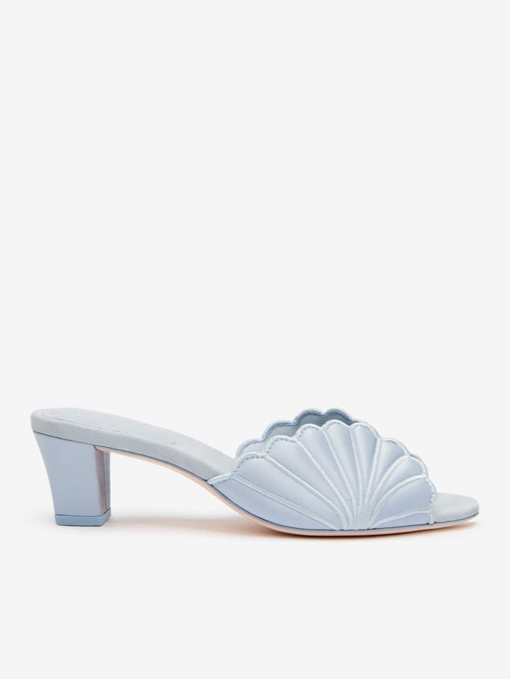 Waldena Block Heeled Mule - Mist Satin