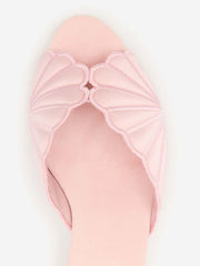 Waldena Block Heeled Mule - Rosewater Satin
