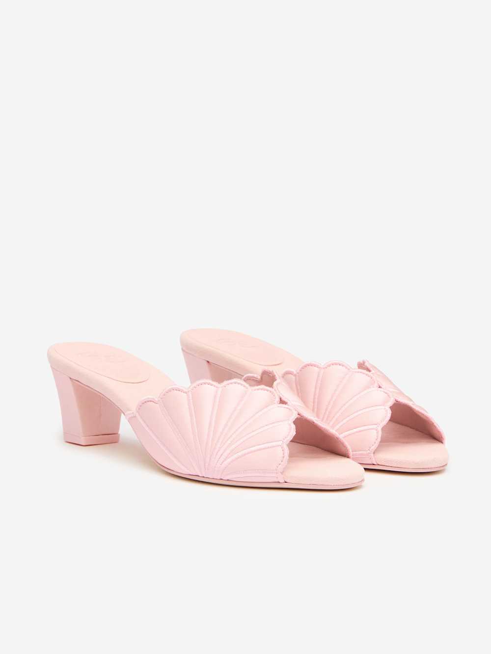 Waldena Block Heeled Mule - Rosewater Satin