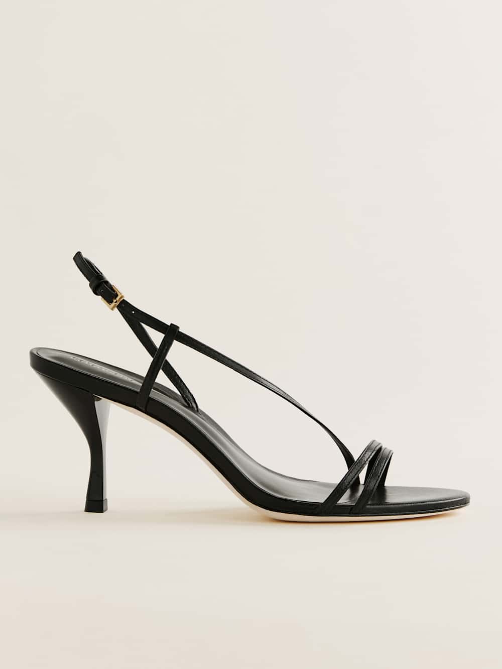 Petunia Heeled Sandal - Black Leather