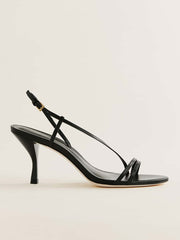 Petunia Heeled Sandal - Black Leather
