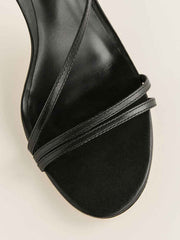 Petunia Heeled Sandal - Black Leather