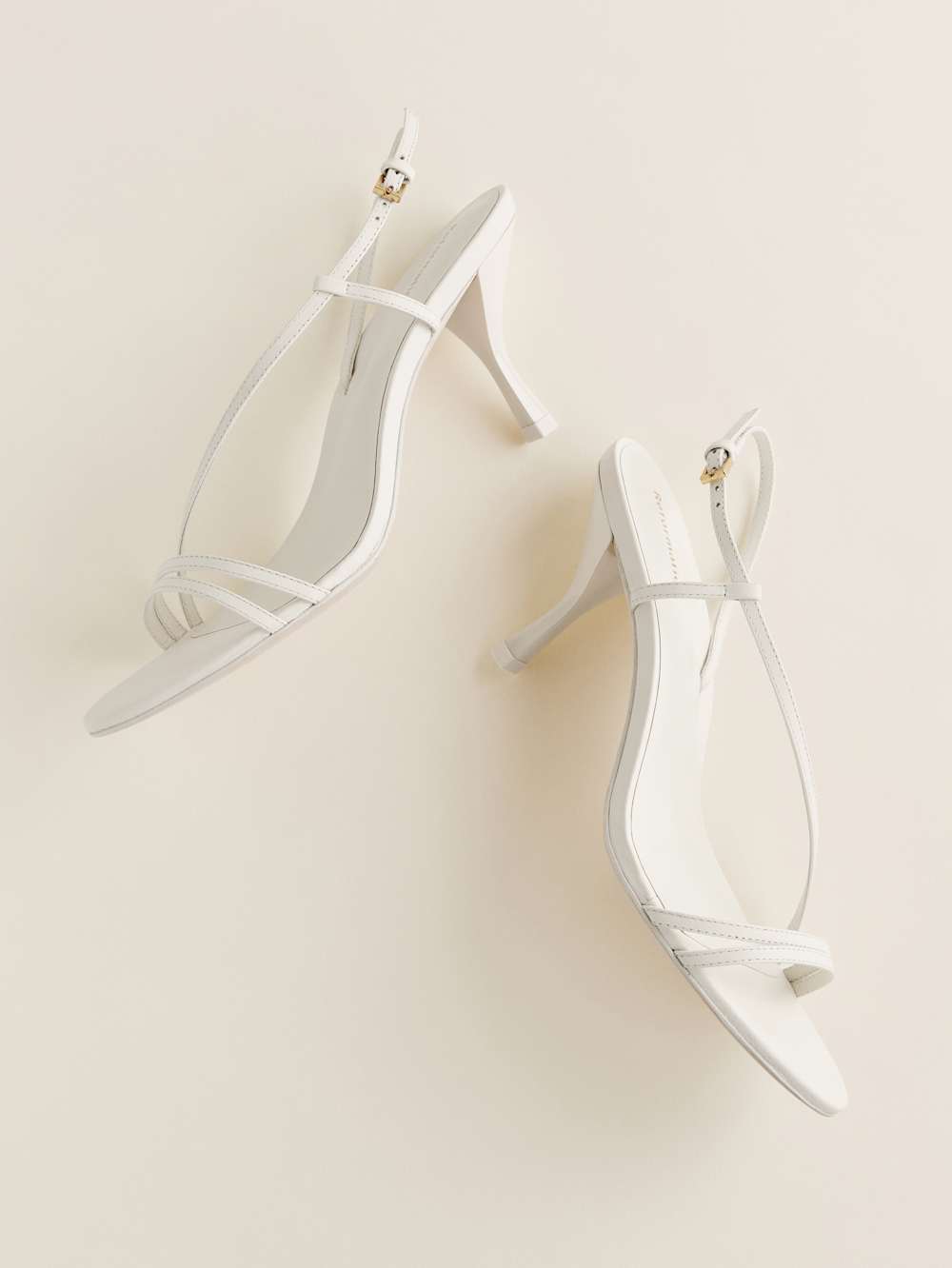 Petunia Heeled Sandal - White Leather