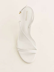 Petunia Heeled Sandal - White Leather