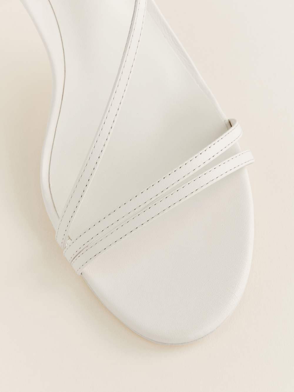 Petunia Heeled Sandal - White Leather