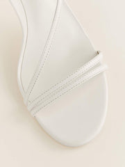 Petunia Heeled Sandal - White Leather
