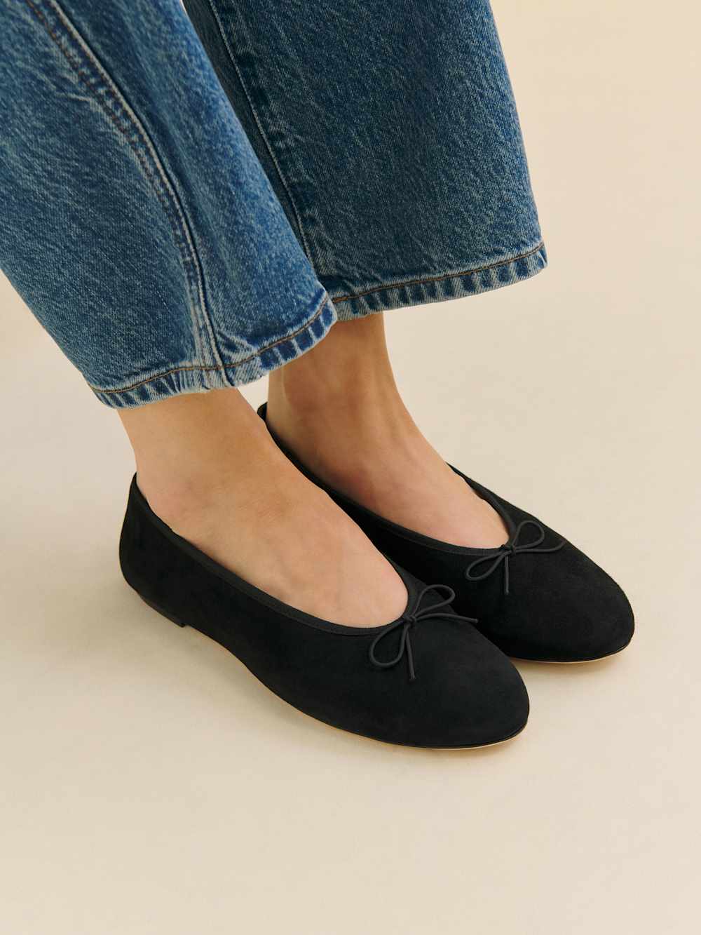 Tina Ballet Flat - Black Suede