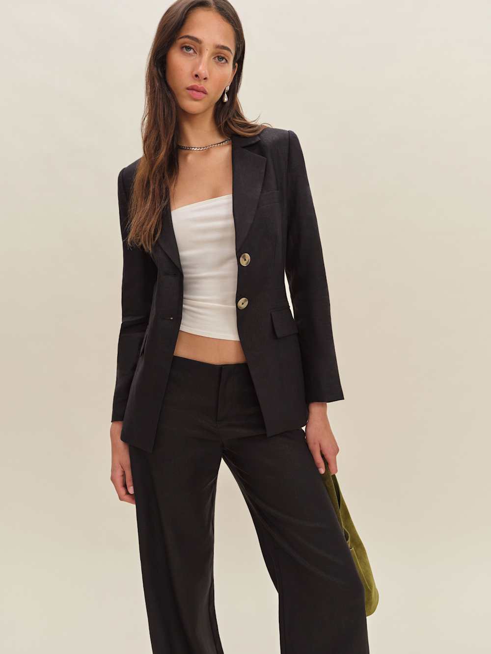 Bondi Linen Blazer - Black