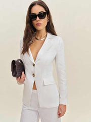 Bondi Linen Blazer - White