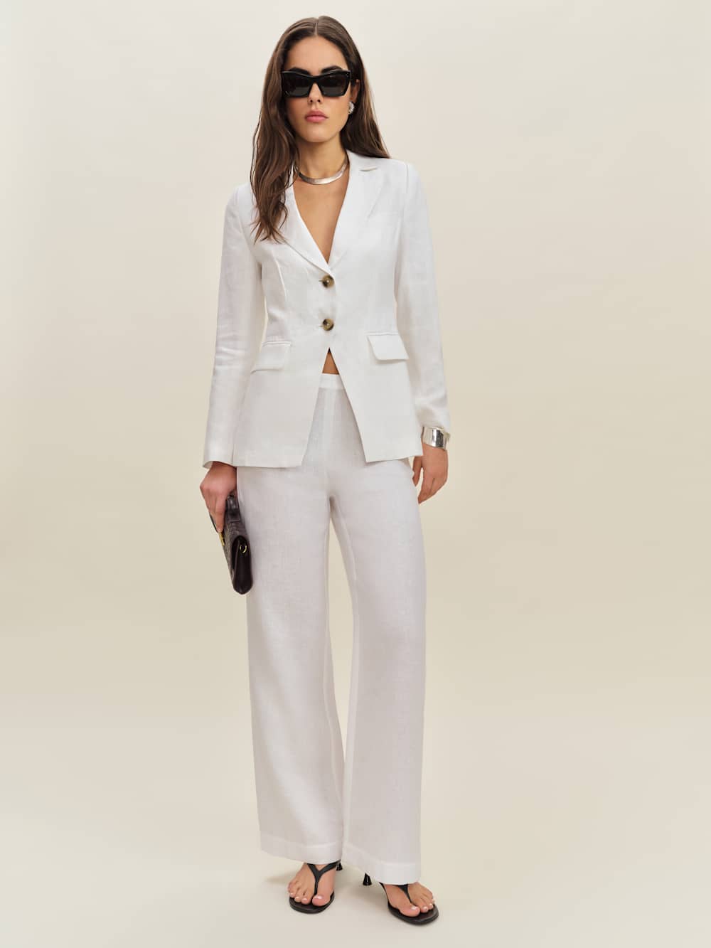 Bondi Linen Blazer - White
