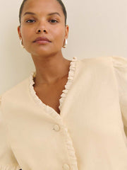 Bess Linen Top Es - Sugar