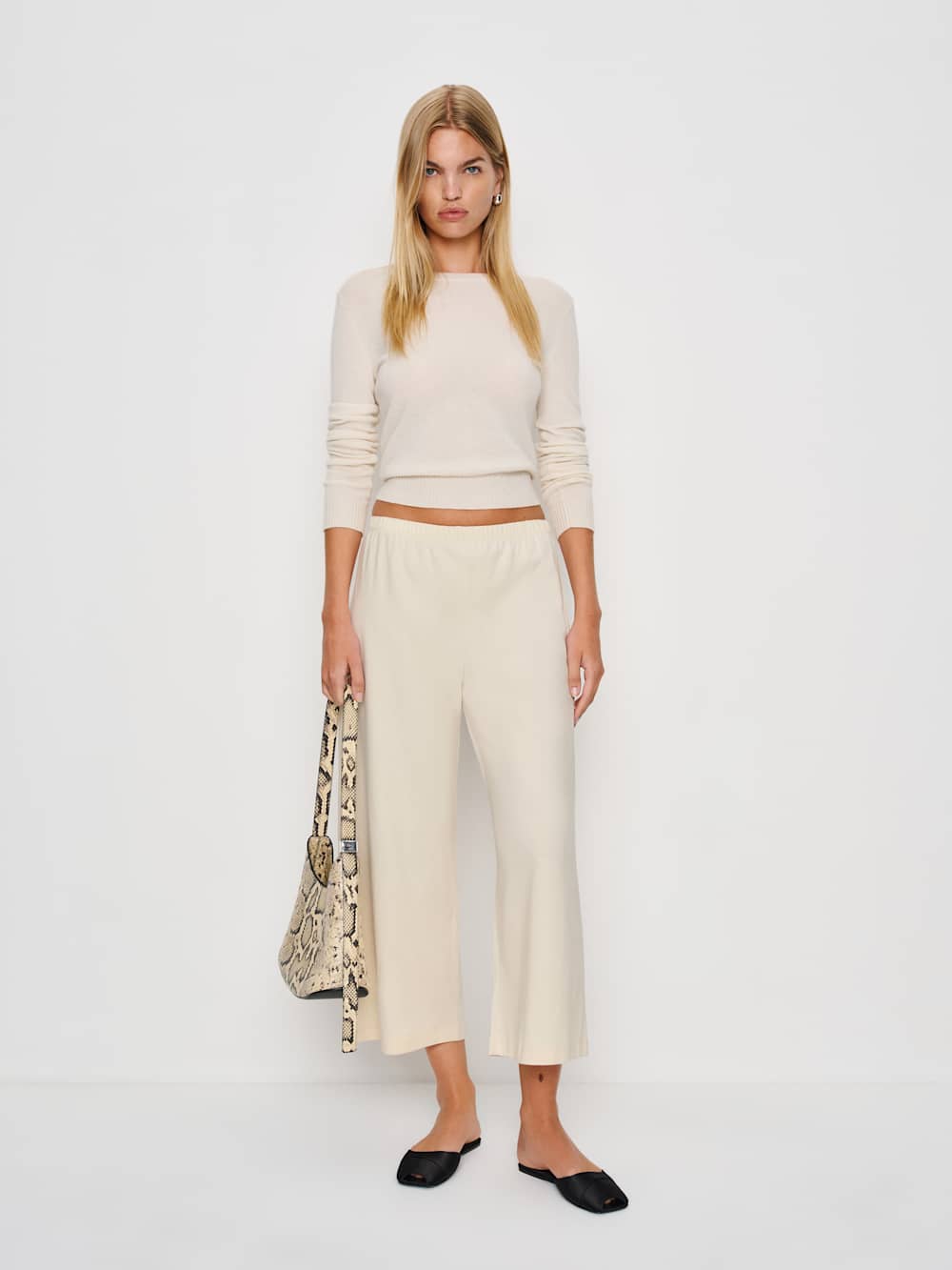 Ruby Cropped Knit Pant - Almond